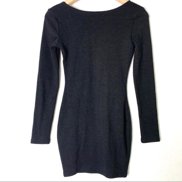 NEW SEEK The Label black long sleeve ribbed dress - Picture 5 of 7